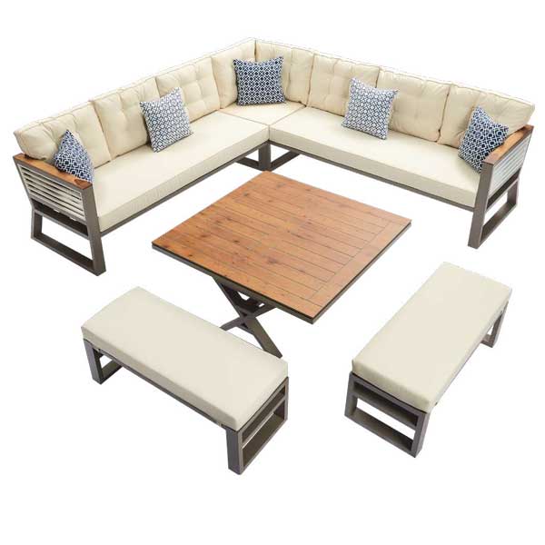 Outdoor Wood & Aluminum - Sofa Set - Artemis 