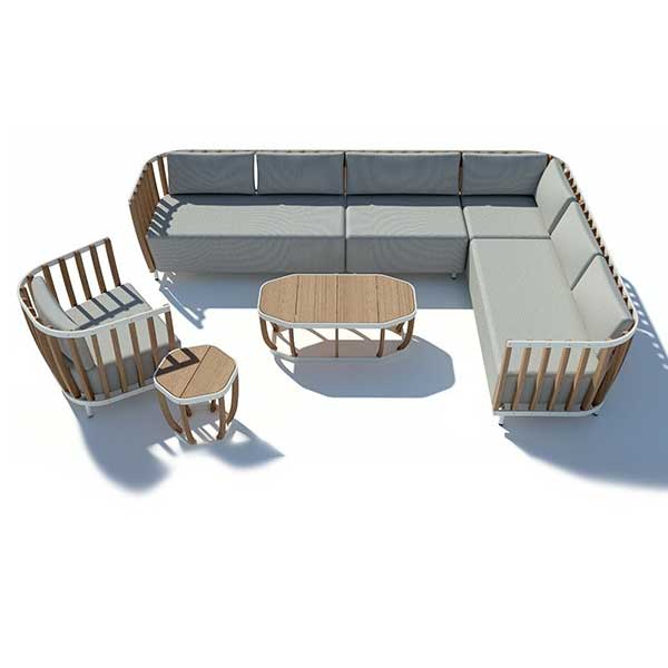 Outdoor Wood & Aluminum - Sofa Set - Graphite