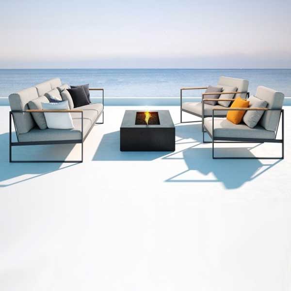 Outdoor Wood & Aluminum - Sofa Set - Sycamore
