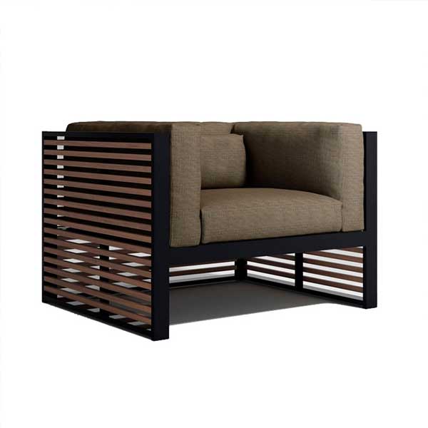 Outdoor Wood & Steel - Sofa Set - Black Cherry Prime