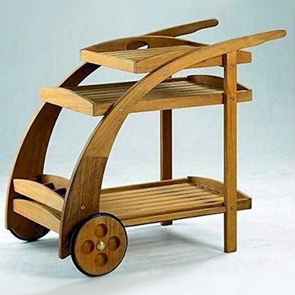 Outdoor Wooden Serving Trolley - Molten