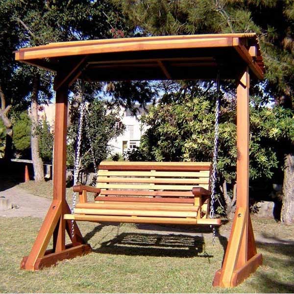 Outdoor Wooden Two Seater Swing - Anton