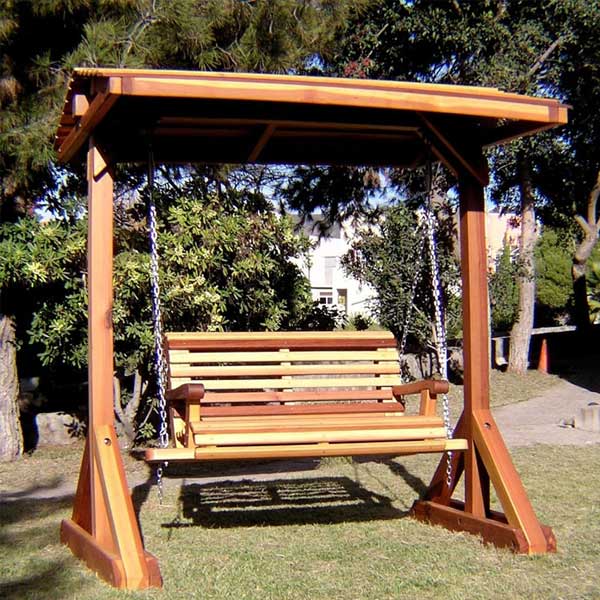 Outdoor Wooden Two Seater Swing - Anton