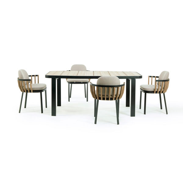 Outdoor Wood & Aluminum - Dining Set - Graphite