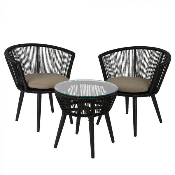  Outdoor Braided & Rope Coffee Set - Outlook
