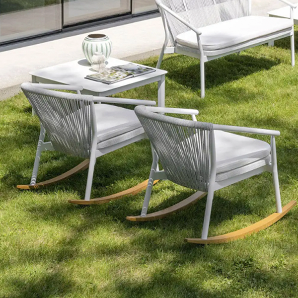 Outdoor Braid And Rope Rocking Chairs - Elegente