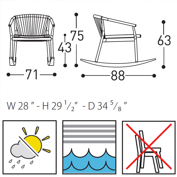 Outdoor Braid And Rope Rocking Chairs - Elegente