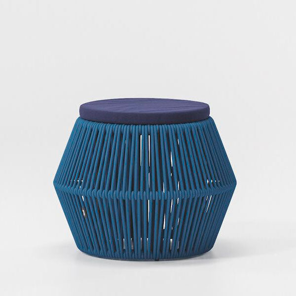  Outdoor patio Braid and Rope Puff Stool Foot-On  - South Bell