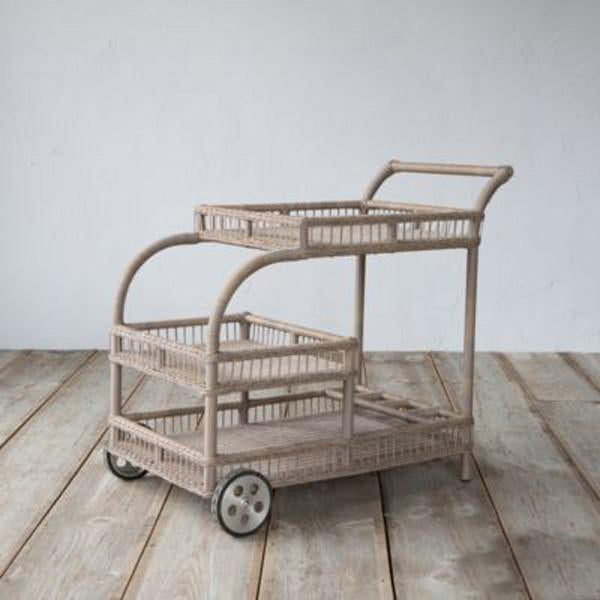 Outdoor Wicker Serving Trolley- Indus