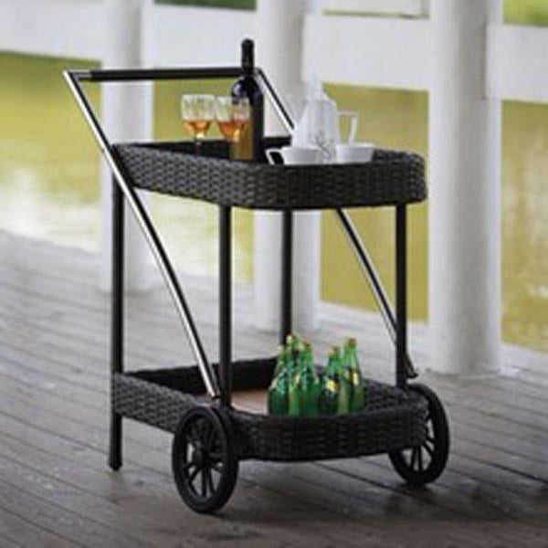 Outdoor Wicker Serving Trolley- Budget