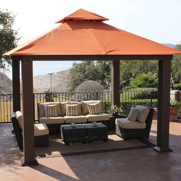 Outdoor Wicker Cabana & Gazebo - Maple