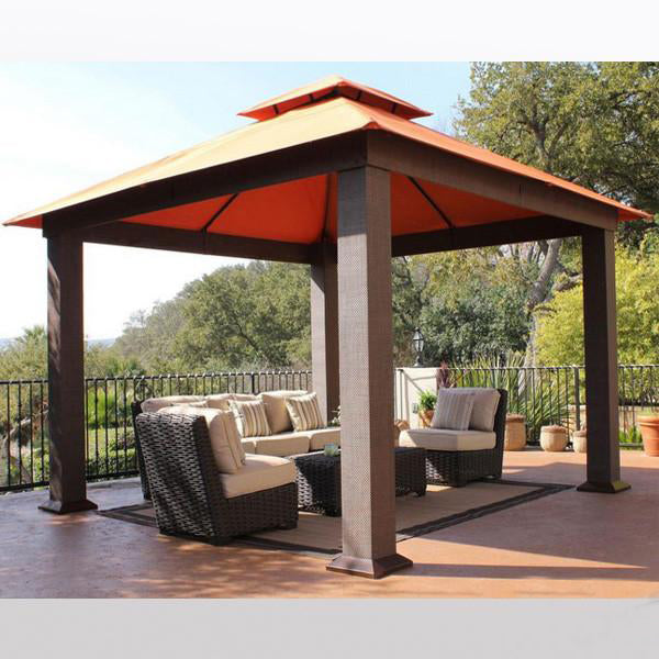 Outdoor Wicker Cabana & Gazebo - Maple