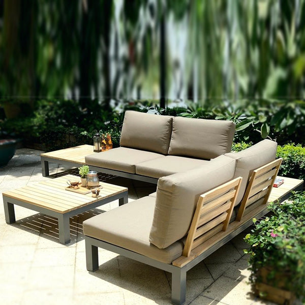 Outdoor Wood & Aluminium - Sofa Set - Ebony