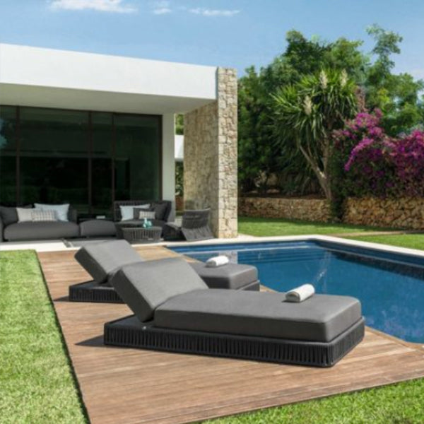 Outdoor Braided & Rope Sunlounger - Cliff