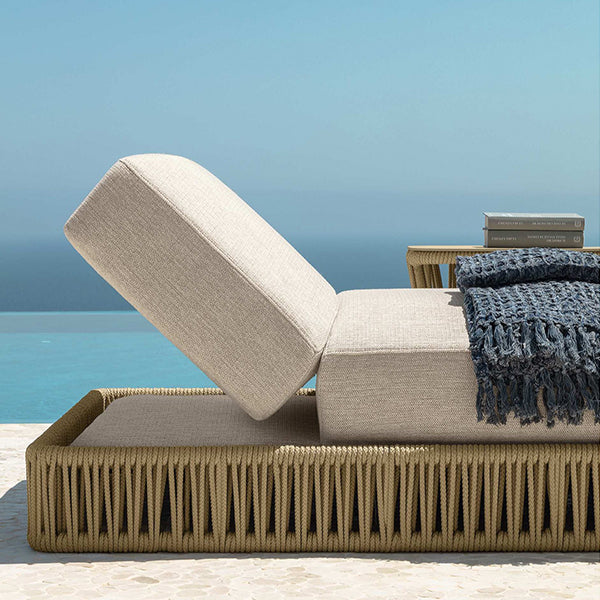 Outdoor Braided & Rope Sunlounger - Cliff