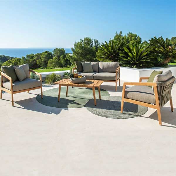 Outdoor Furniture Braided, Rope & Cord, Wood Sofa - Leron