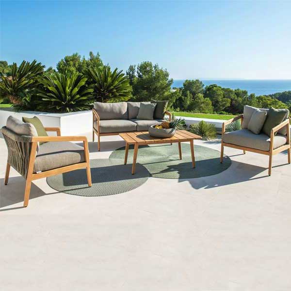 Outdoor Furniture Braided, Rope & Cord, Wood Sofa - Leron