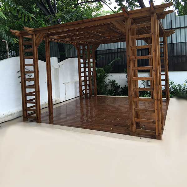 Pergola with Thermo pine Wooden Furniture 
