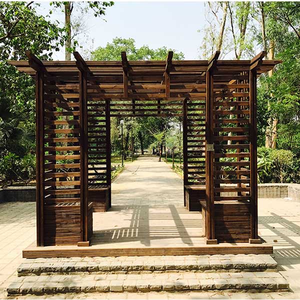 Pergola with Thermo Pine Wooden Furniture 