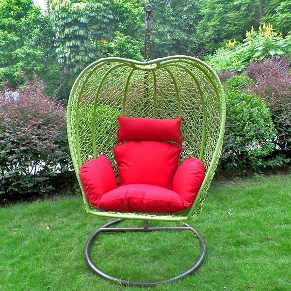 Outdoor Wicker - Swing With Stand - Green Apple