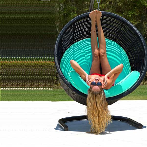 Outdoor Wicker - Swing With Stand - Ottom