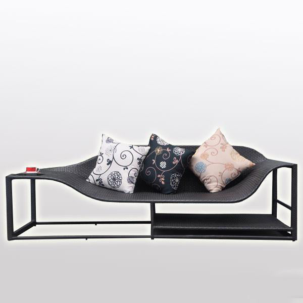 Outdoor Furniture Wicker Couch - Ebony