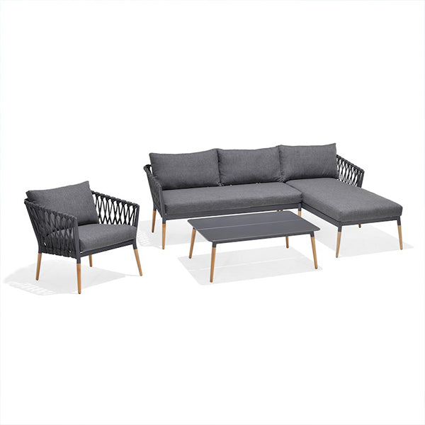 Outdoor Braided, Rope & Cord, Sofa - Charcol