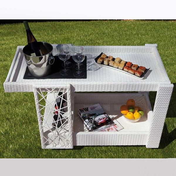 Outdoor Wicker Serving Trolley Club