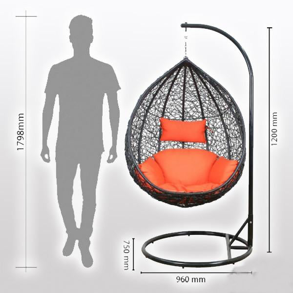 Outdoor Wicker Swing - Lavender