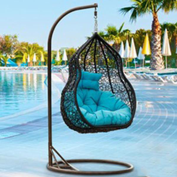 Outdoor furniture Wicker - Swing With Stand - Bluebell