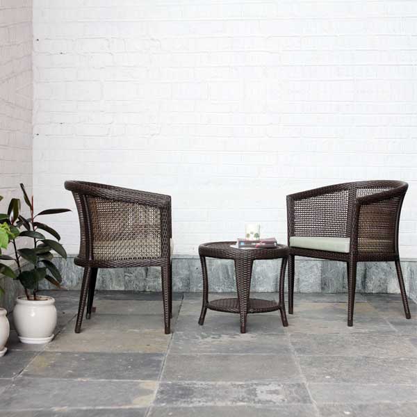 Outdoor Wicker - Stackable Set - Brown