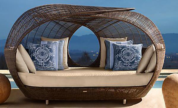 Outdoor Wicker Canopy Bed - Hawa Mahal