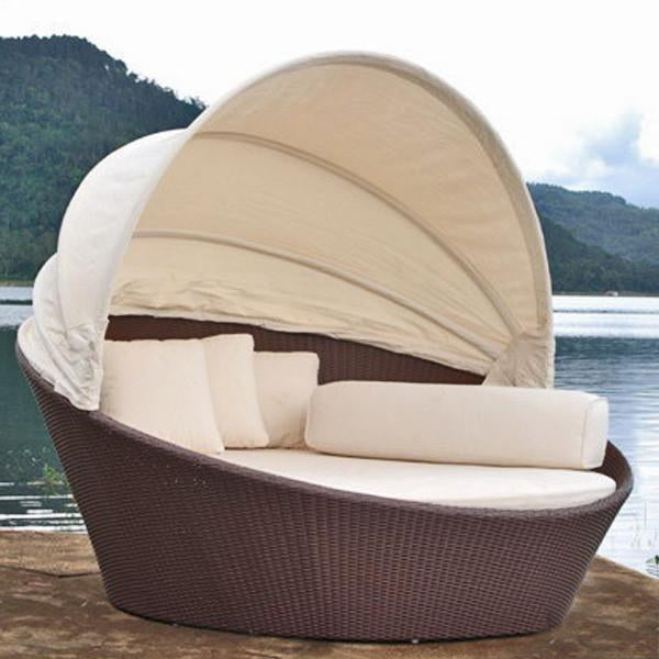 Outdoor Wicker Canopy Bed - Tulip