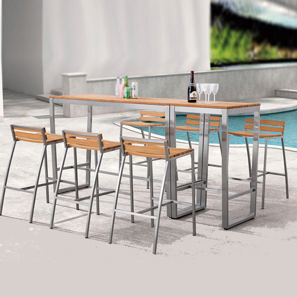 Outdoor Wood & Steel - Bar Set - SweetGum