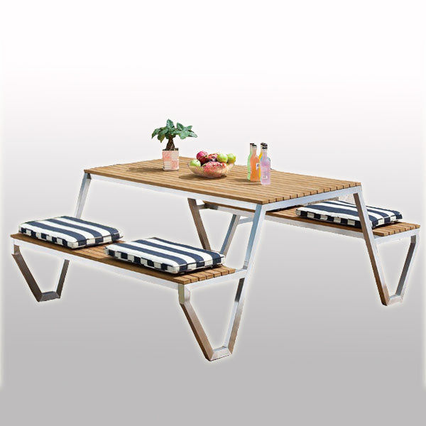 Outdoor Wood & Steel - Dining Set - Exotica