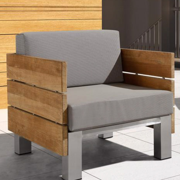 Outdoor Wood & Steel - Sofa Set - Beech